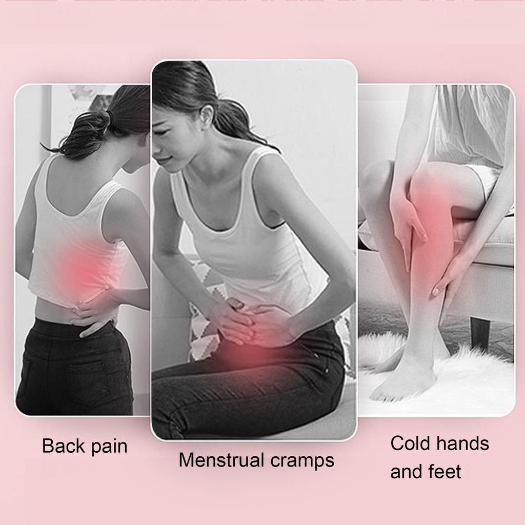 Electric Belly Heating Pad 3 Heat Levels 3 Gears Vibration Adjustable Waist Heating Belt Intelligent Temperature Control White