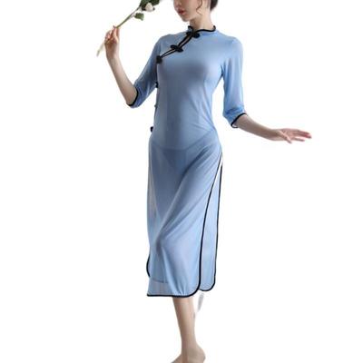 Yeni Kadın Perspektif Çin Tarzı Cheongsam Gecelik Şeffaf Seksi İç Çamaşırı Elbisesi Kadınlar İçin Yazlık Gecelik Elbiseler