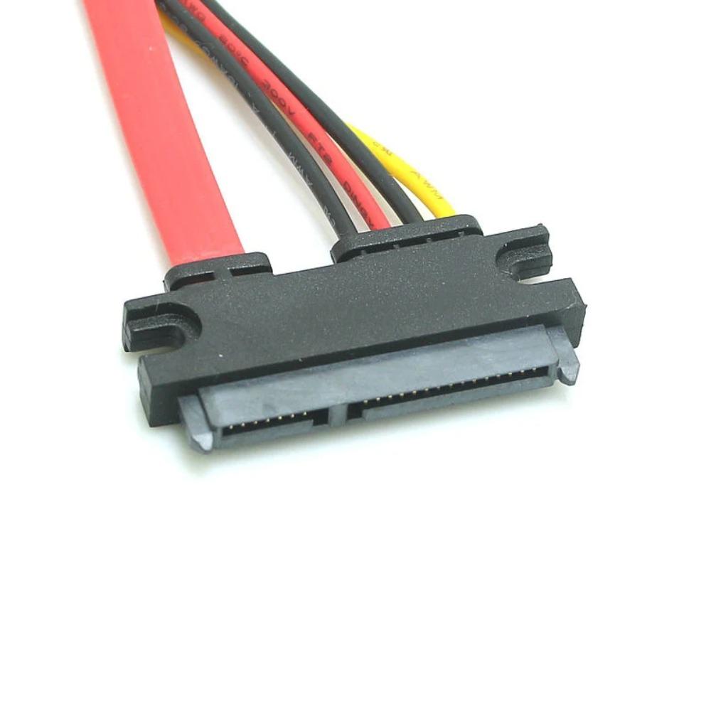 High Speed SATA 22Pin Male to Female Extension Cable 7+15Pin SATA Data Power Combo Cable for Desktop PC Hard Drive SSD HDD