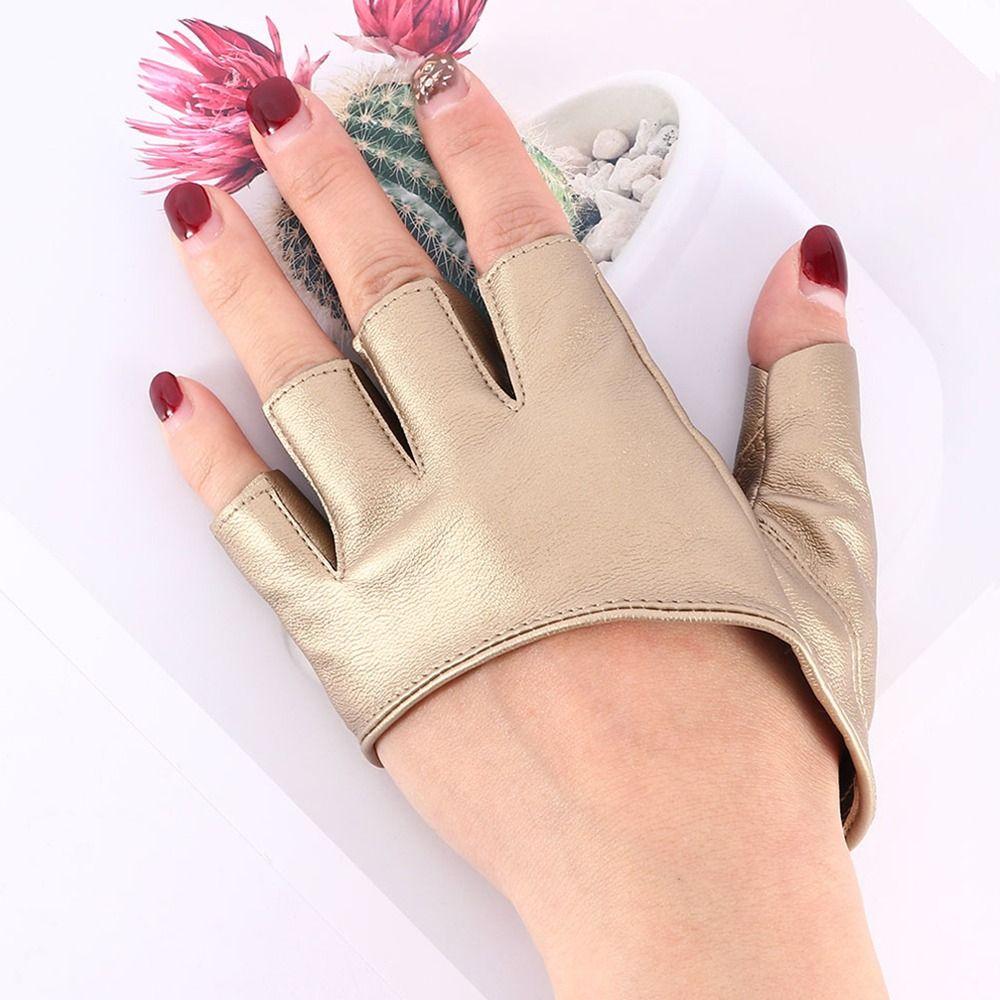 Dance Mittens Women Men PU Leather Gloves Ladys Driving Dress Cosplay  Mittens Five Finger Gloves