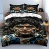 Painted Portrait with Blue Strokes Bedding Duvet Cover Set Duvet Cover Pillowcases  (1*Duvet Cover 2*Pillowcases, Without Duvet Insert)