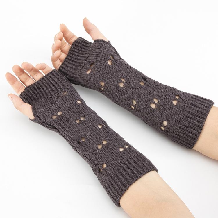 Winter Hand Gloves Soft Warm Gloves Arm Crochet Hollow Out Fingerless Gloves