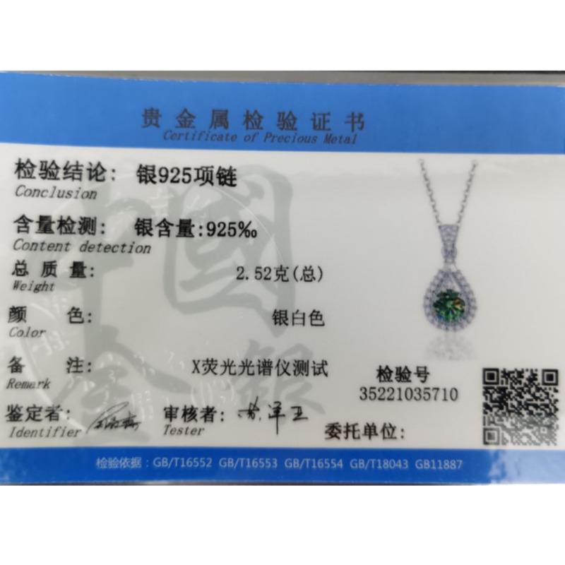 Bague Ringen 925 Sterling Silver Real Moissanite Necklace For Women Vvs Round Cut Diamond Pendant For Women Fine Jewelry Gifts