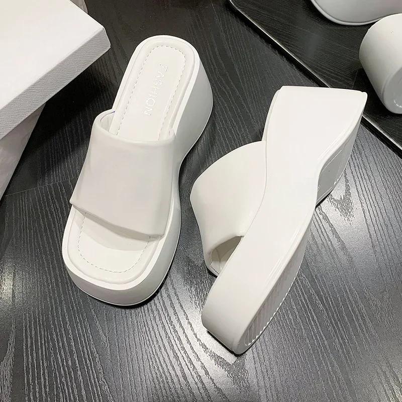 Japanese Style Women's Sandals Casual Summer Fashion Silver Wedges Shoes 5cm-8cm High Platform 2026