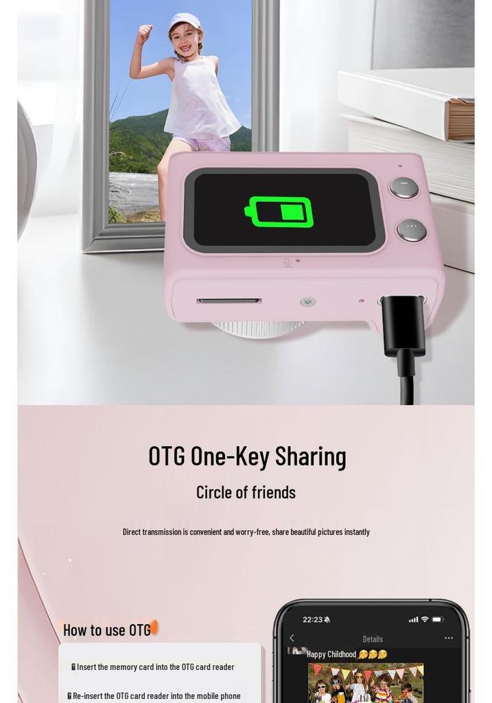 Compact 4K Ultra HD Retro Children's Camera - Smart Mini Q15 for Photos and Parties