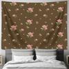 Blumenwandteppich Rosenblume Wandbehang Ästhetische Raumdeko Botanischer Wandteppich Natur Wandkunst Schlafsaal Dekoration Bohe