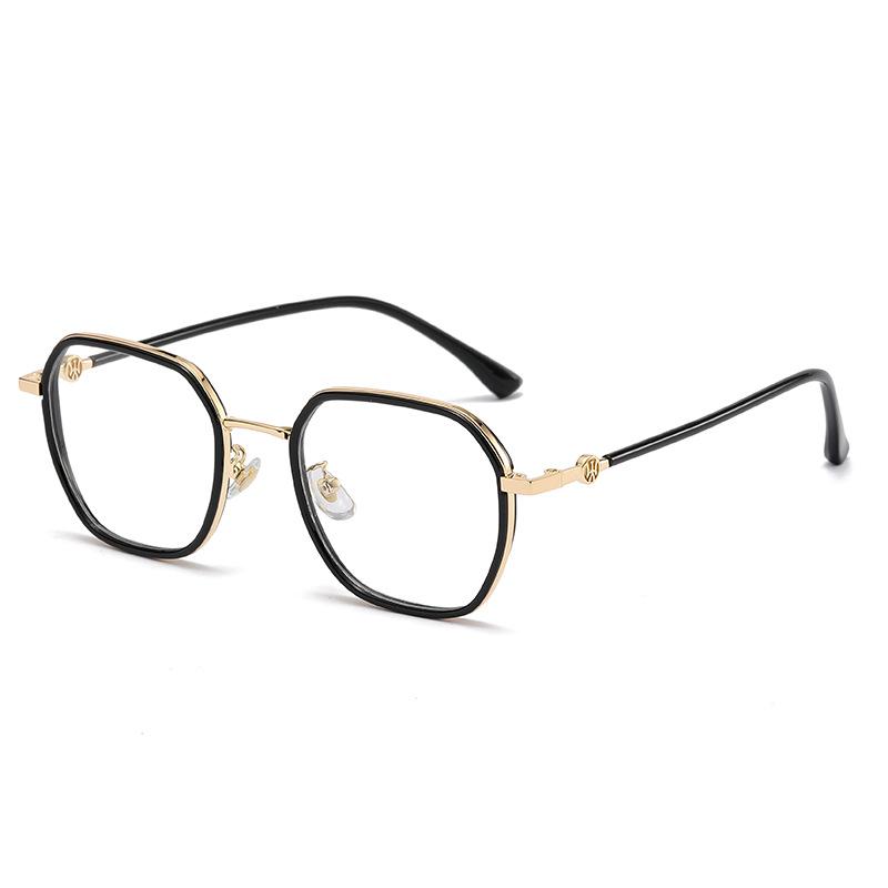 Metal Glasses Frame Antique Progressive Flat Mirror Myopia Frame Oval Frame Mirror Frame Tr Double Circle Tide