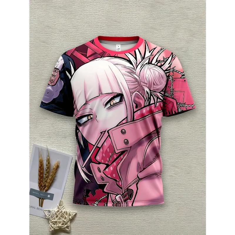 Anime Pattern 3D Printed T-shirt Perfect Gift Anime Fans Japanese Anime Enthusiasts Casual Comfortable Short Sleeve T-Shirt