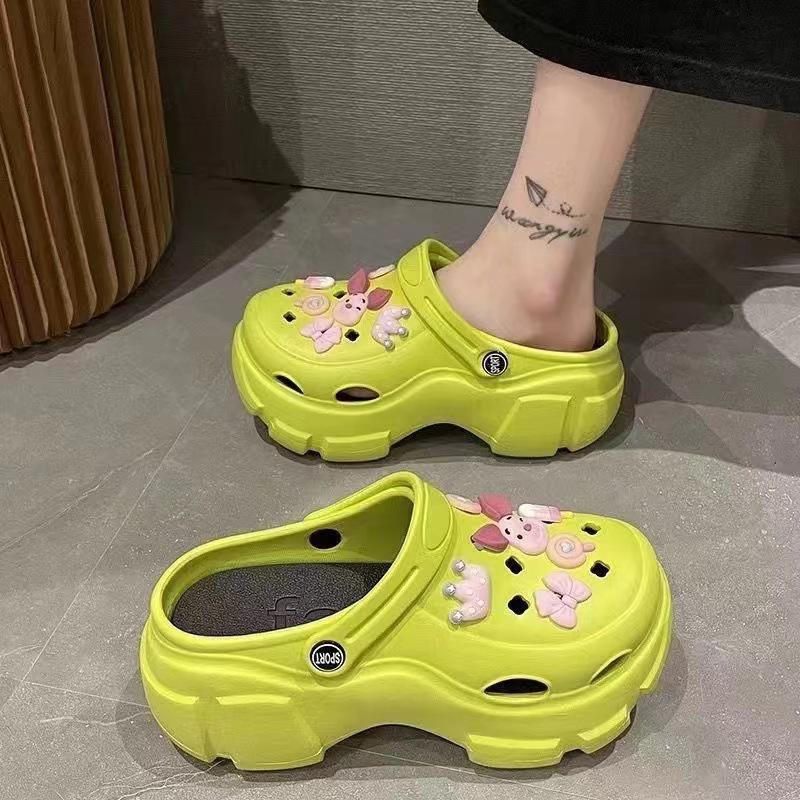 Sabotți cu talpă groasă pentru femei, care adaugă înălțime: Elegant, Antiderapant, Respirabil, Cu vârf închis pentru Exterior, Birou, Sală de operații sau pentru Purtare de vară.