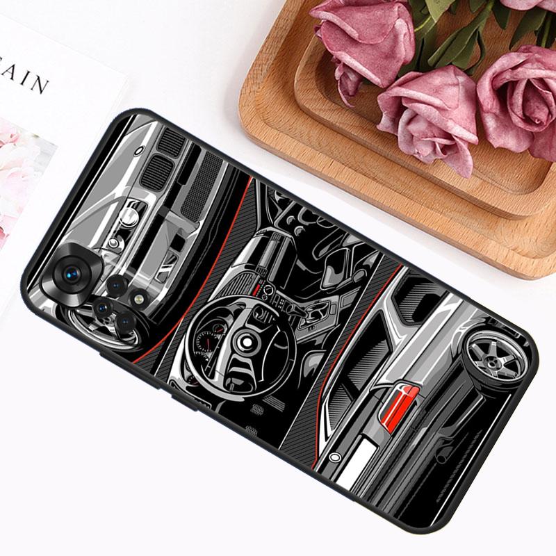 Japan JDM Sport Car Case For Xiaomi Redmi Note 9 10 11 12 13 14 Pro 9S 10S 11S 12S Redmi 14C 13C 10C 12C Cover