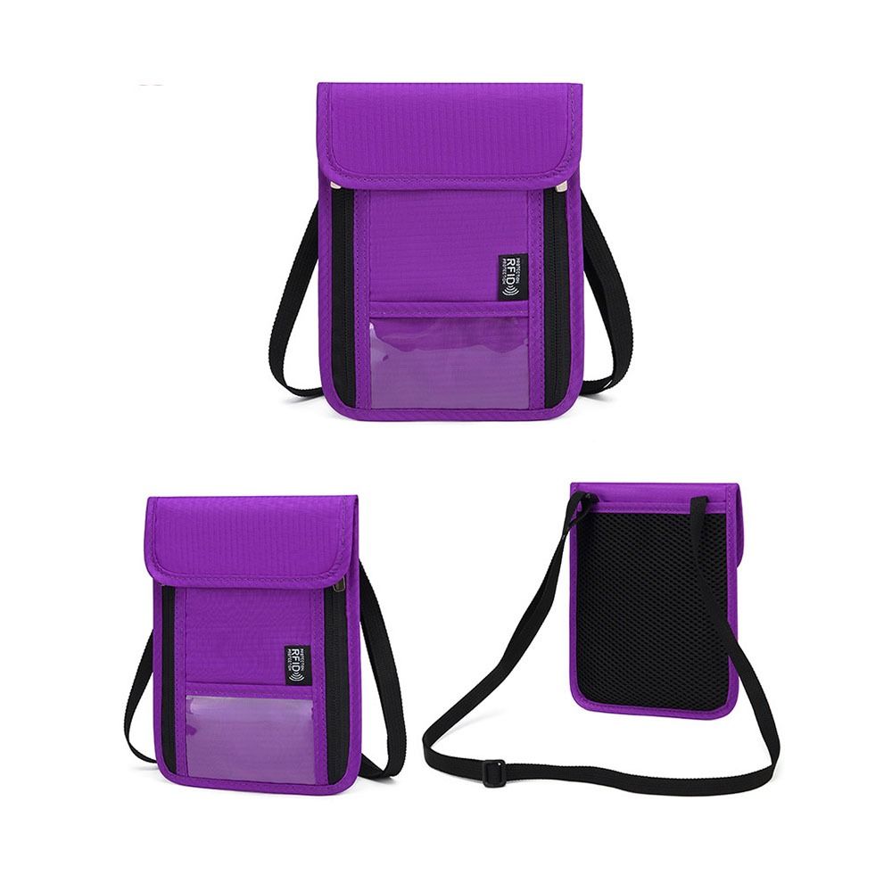 Anti-Tracking RFID Blocking Passport Holder Anti-Theft Passport Document Bag Neck Wallet  ID Card