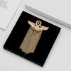 Big Brand Creative British Pentagram Badge Angel Wings Chain Fringed Brooch Pin Accessories