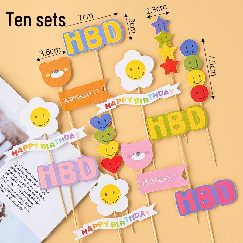 Colorful Macaron Cartoon Birthday Candle Decorations