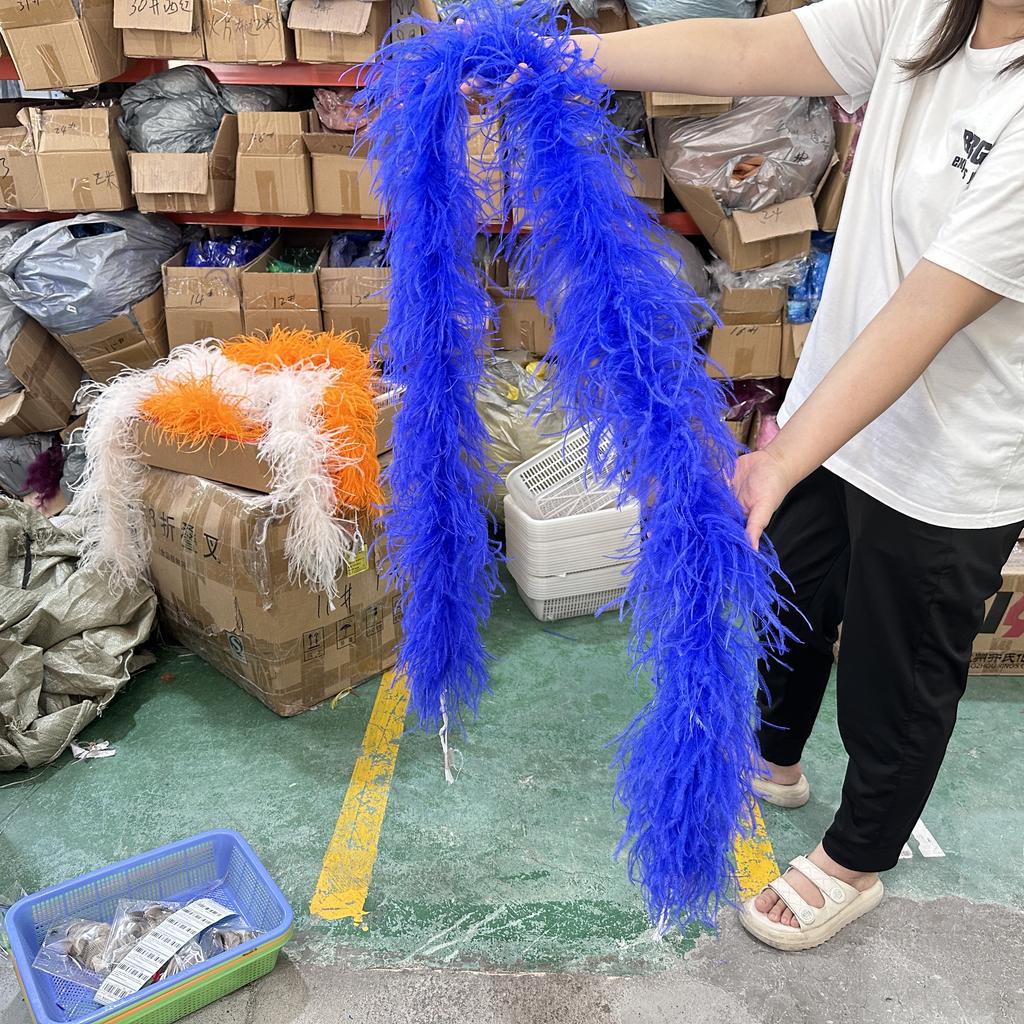 DIY 8 Ply Ostrich Feather Boas 4M for Craft Party Shawl Wedding Drees Clothes Carnival Stage Decor Fluffy Ostrich Plumes Scarf Trim