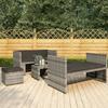 5-piece Garden Furniture Set with Cushions - Grey - 130 X 70 X70 Cm