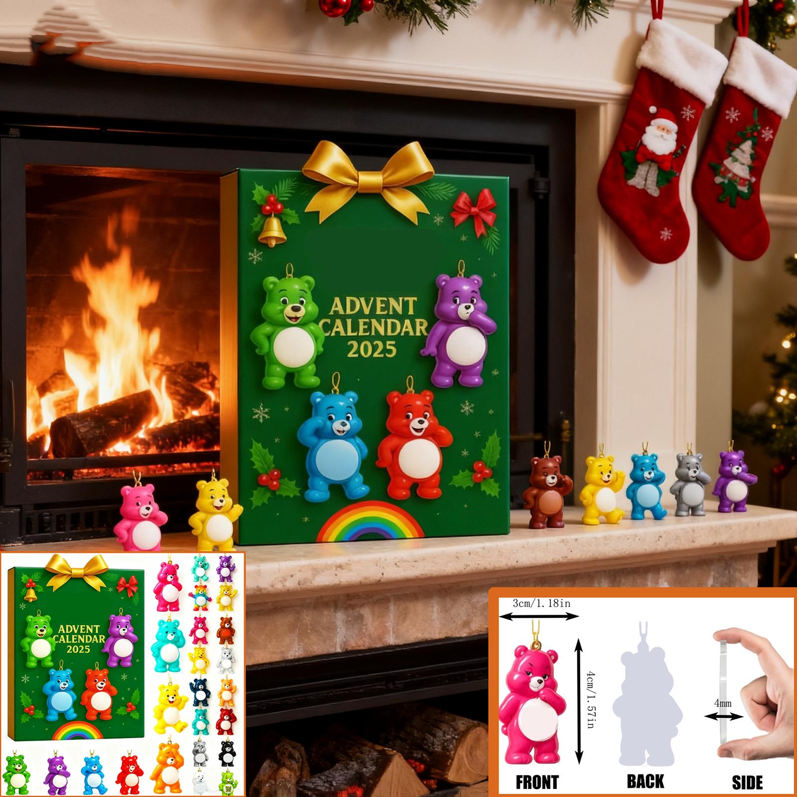 

2D Plane+airplane Box +24PC+ Swear Bear Advanced Countdown Box Christmas Advent Calendar One Size зелёный