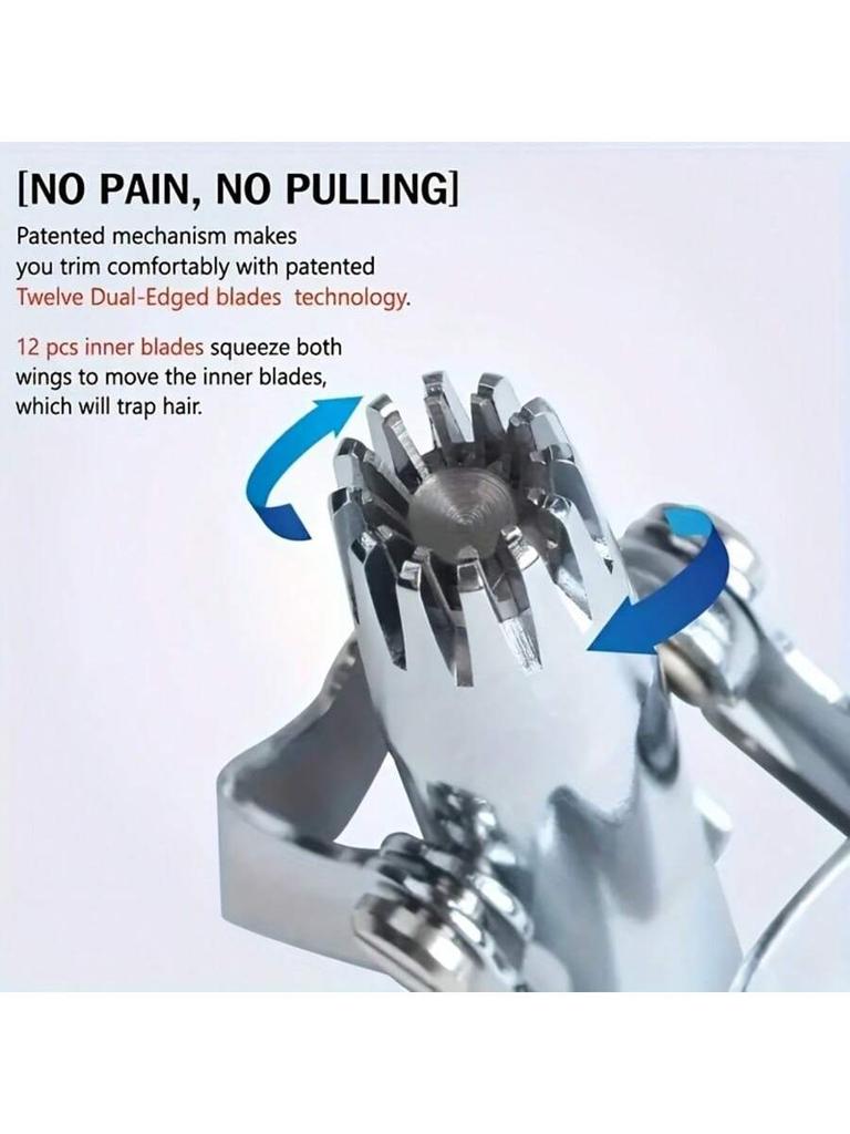 1/2pc Men's Nose Hair Trimmer, Manual Stainless Steel Nose Hair Trimmer, Small Round-Head Nose Hair Cleaner
