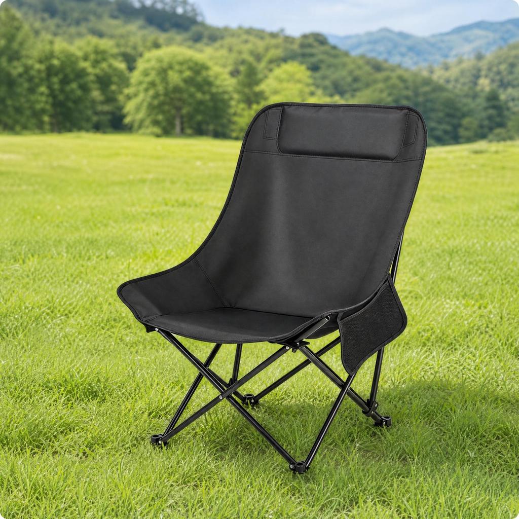 High-Back Folding Lounge Chair Foldable Padded Lightweight