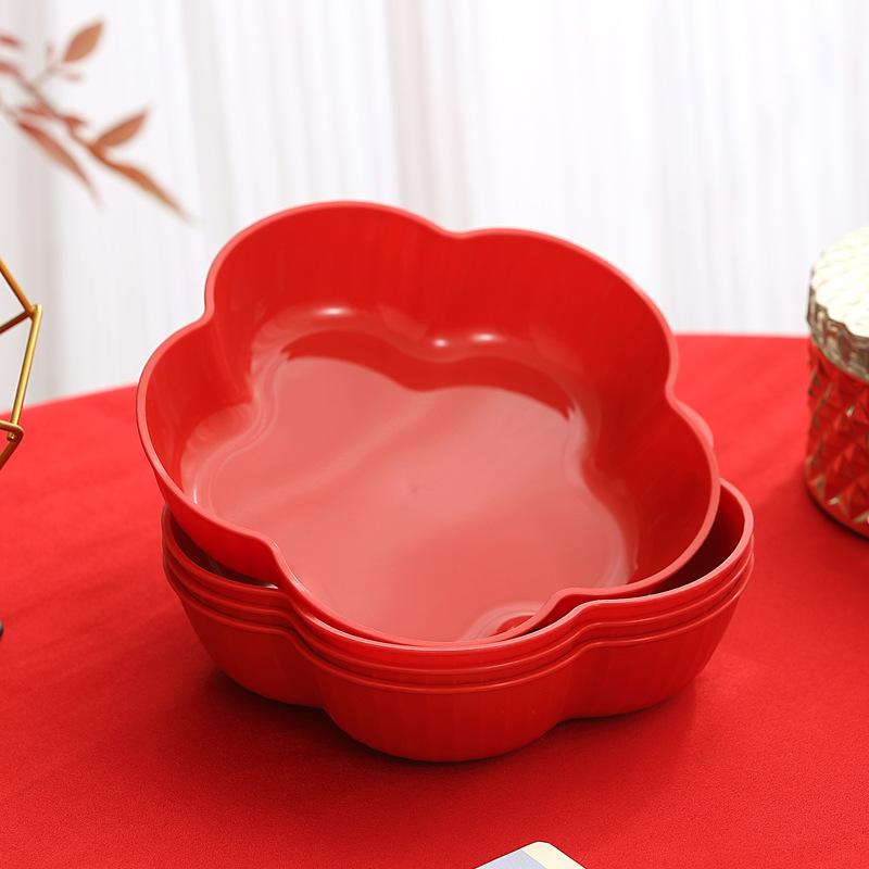 House Warming Fruit Plate Moving Into A New Home Living Room Plate Decoration Fruit Plate Red Wedding Special Candy Plate