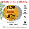 2D Flat 1pc, 8x8 in, Slow-Free Range Chicken Farm Sign - Rustic Aluminum Metal Decorative Signs & Plaques, Durable Indoor/Outdoor Decoration Suitable