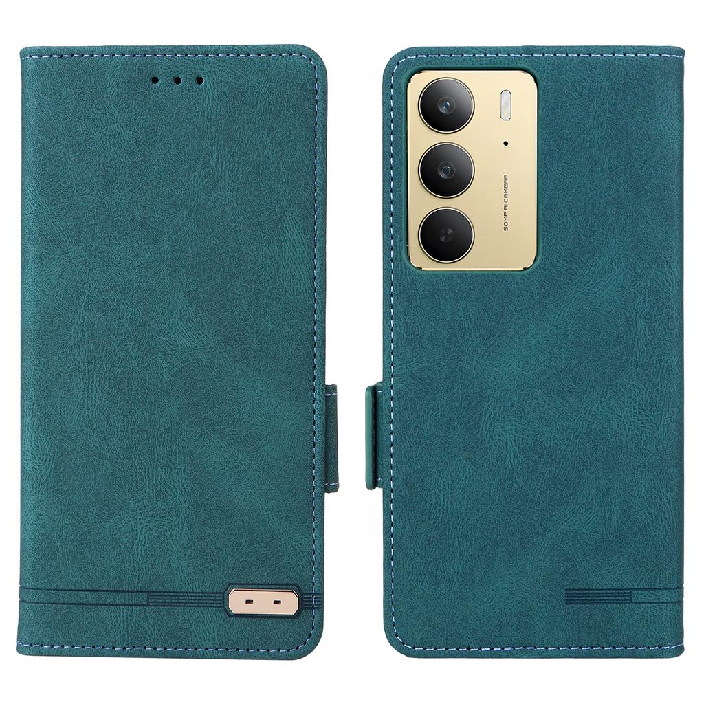 Pour Realme C75 4G Étui Portefeuille en Cuir à Rabat Housse de Téléphone avec Décoration Métallique