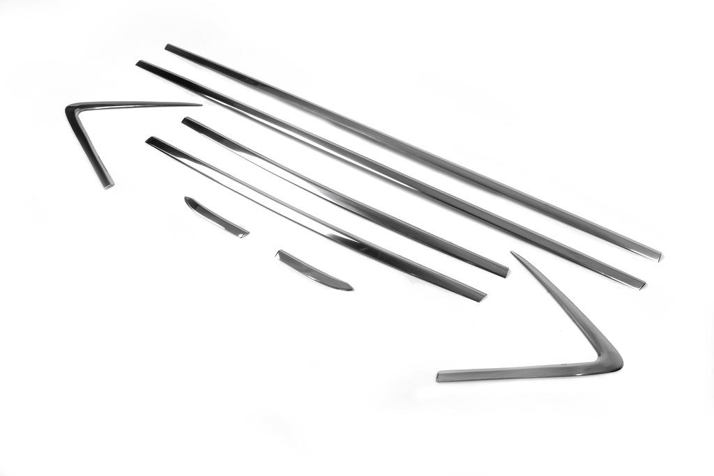 External Edging of Glasses (8 Pcs, Stainless Steel) Carmos - Turkish Steel for Opel Mokka 2012-2021