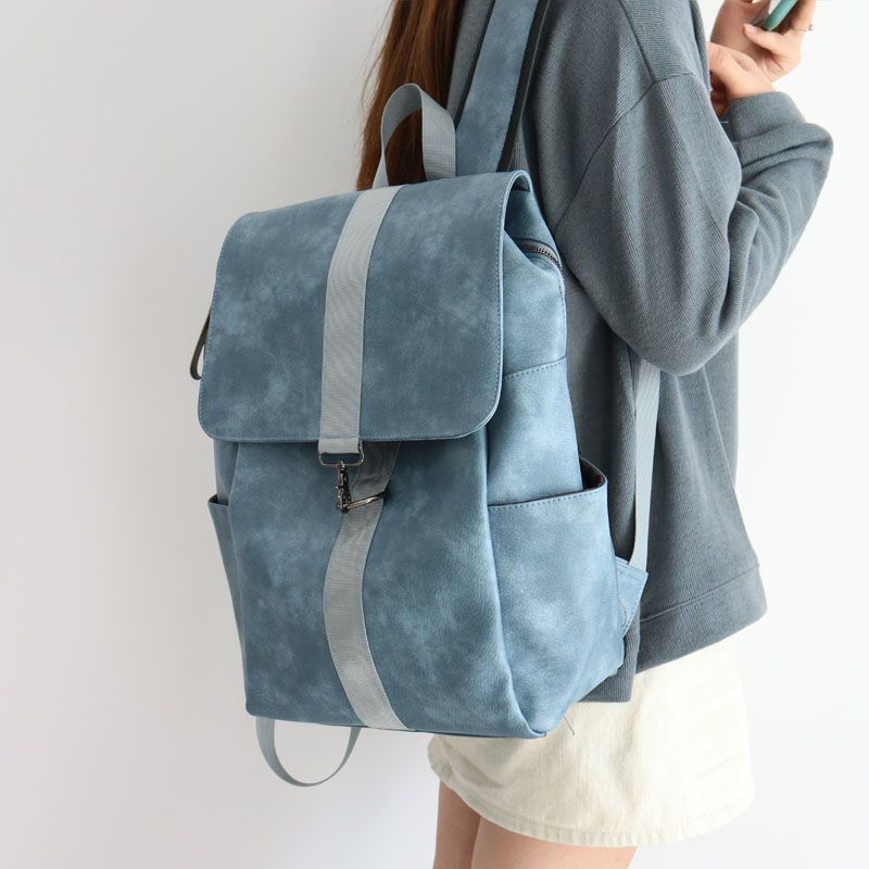 

Travel Leather Niche Style Work Clothing Women s Computer Backpack Blue