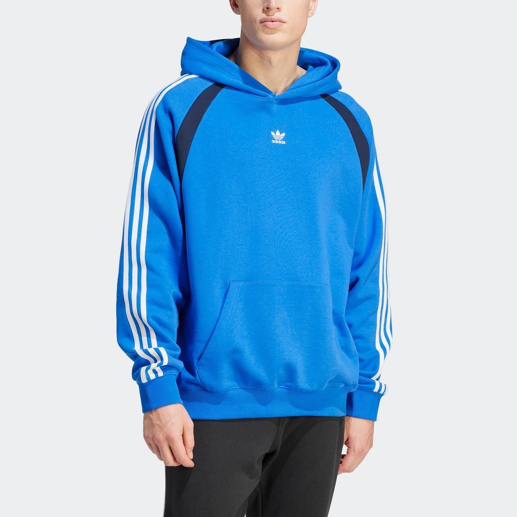 Adidas Originals Hooded Striped Casual Long Sleeve Sweatshirt Men Sweatshirt Bird-Feather-Blue IW3647