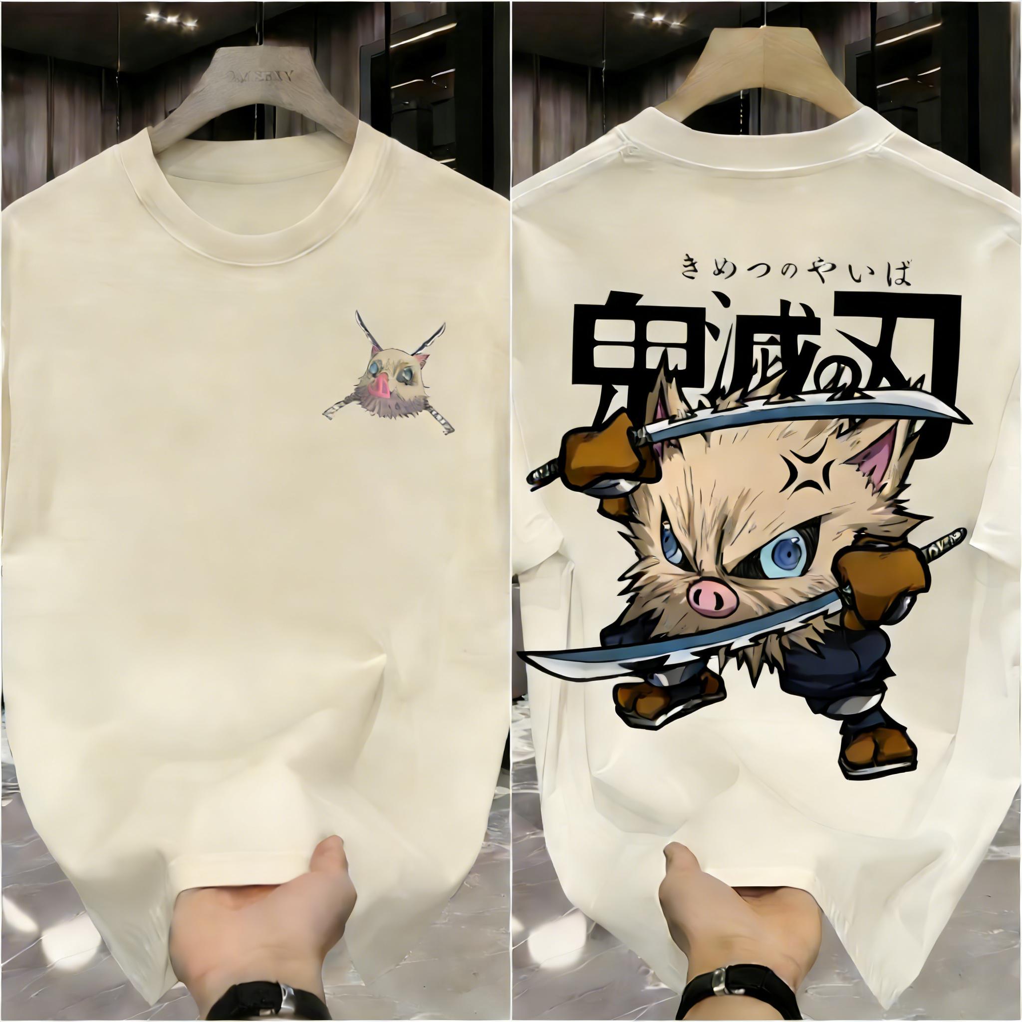 

Plus Size Demon Slayer Anime Printed Unisex and Women Tshirt Casual Parent Child Top Fashion Cotton Summer Street Harajuku Y2K S