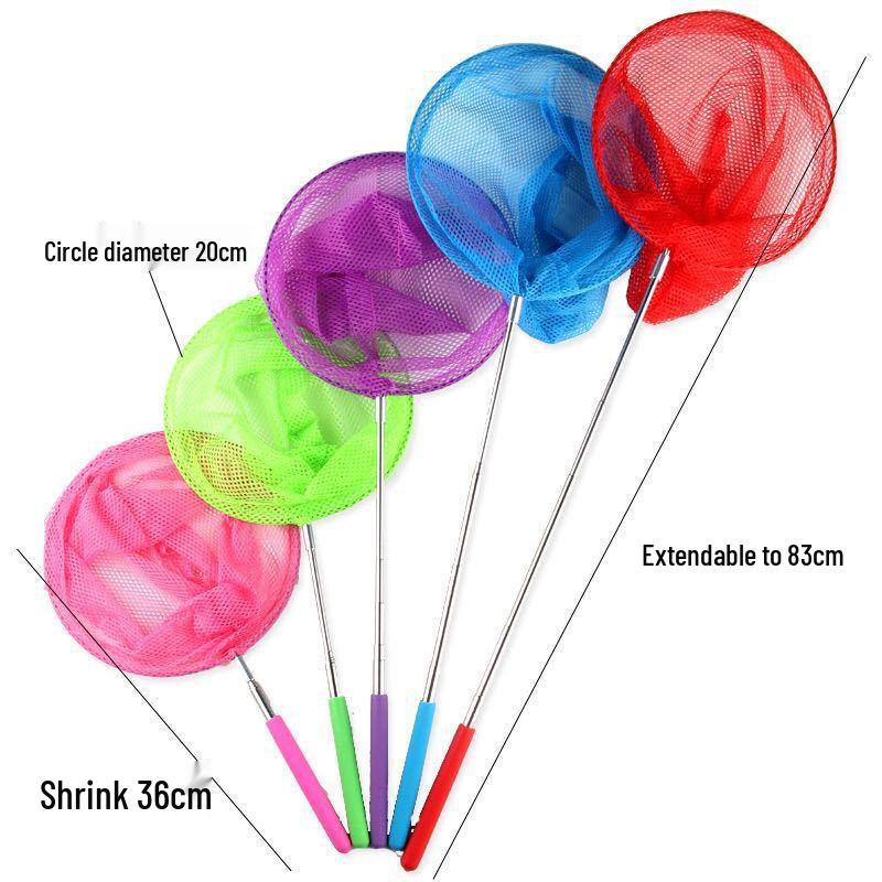 Children's Telescopic Stainless Steel Landing Net - Five-Section for Fish and Insect Catching
