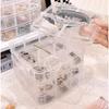 Small Three-Layer 18 Compartment Storage Box, Portable Detachable Tool Sorting Box, Jewelry Storage Box