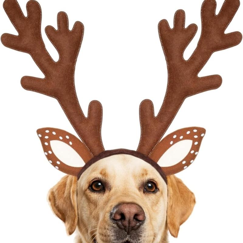 Christmas Pet Antler Headbands For Small Media Dog Cats Soft Costumes Party Decoration Photo Shoot Accessory