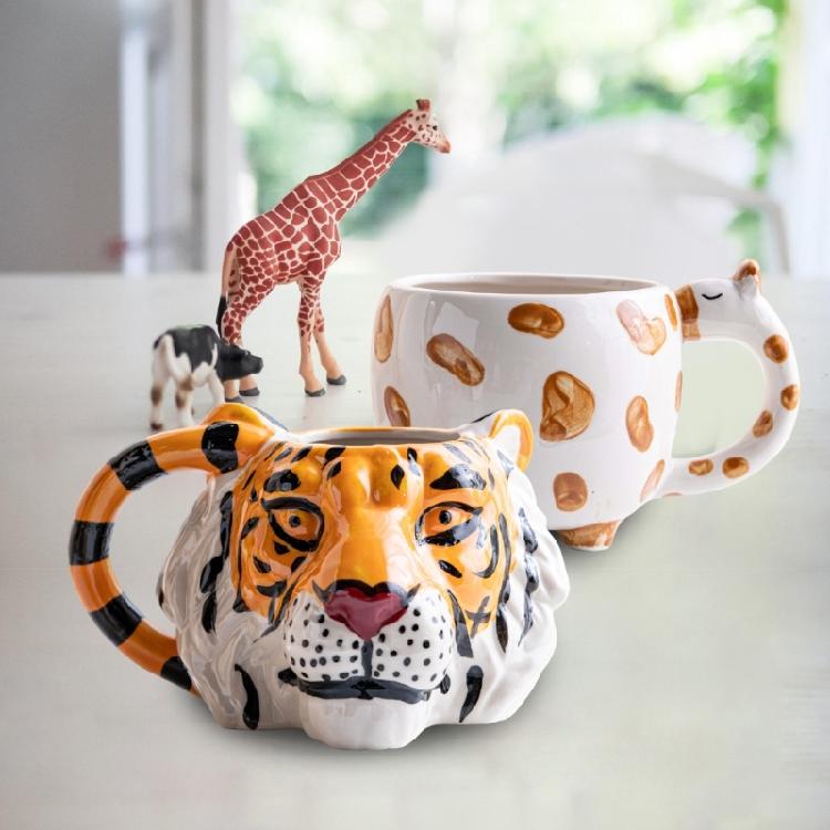 Delicate 3D Hand Painted Ceramic Mug Hand Painted Animal Ceramic Mug Convenient 3D Decoration for Kitchen and Cafe Use