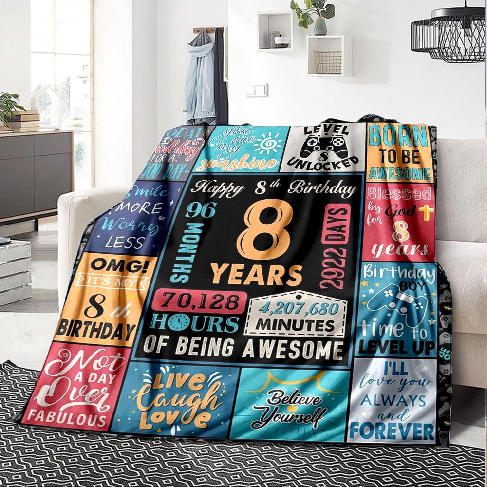 8Th Anniversary Countdown Throw Blanket Comfortable ure Throw For Sofa Couch Office Bed Picnics Four Seasons Multipurpose Warmthful Y20