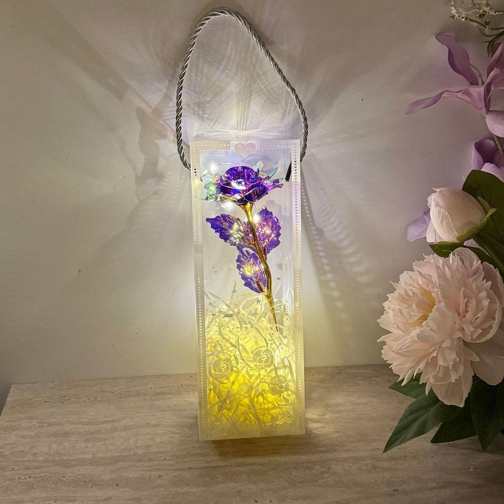 New Colorful Simulated Rose with Packaging Box LED Enchanted Galaxy Rose Ornament Mother's Day Valentine's Day Wedding Gifts