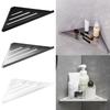 Non Perforated Bathroom Corner Shelf Wall Mounted No Drill Space Shower Triangle Storage Rack Carbon Steel