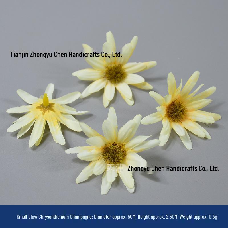 Champagne Silk Imitation Flowers for Hairpins, Hanfu Headdresses, Souvenirs, and Performance Accessories.