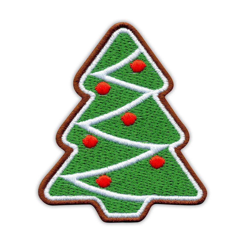Patchion Christmas Tree - gingerbread cookie - Self-Adhesive Backing - Embroidered Patch/Badge/Emblem