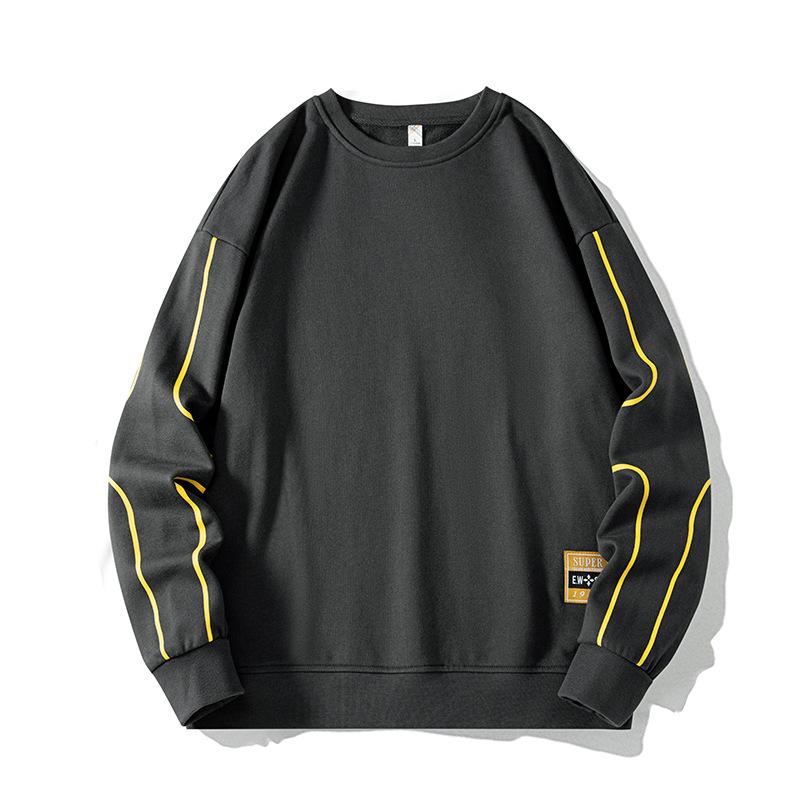 Maglione di grandi dimensioni da uomo primavera e autunno nuovo sciolto a maniche lunghe t-shirt sciolto tendenza più grasso fondo camicia da uomo