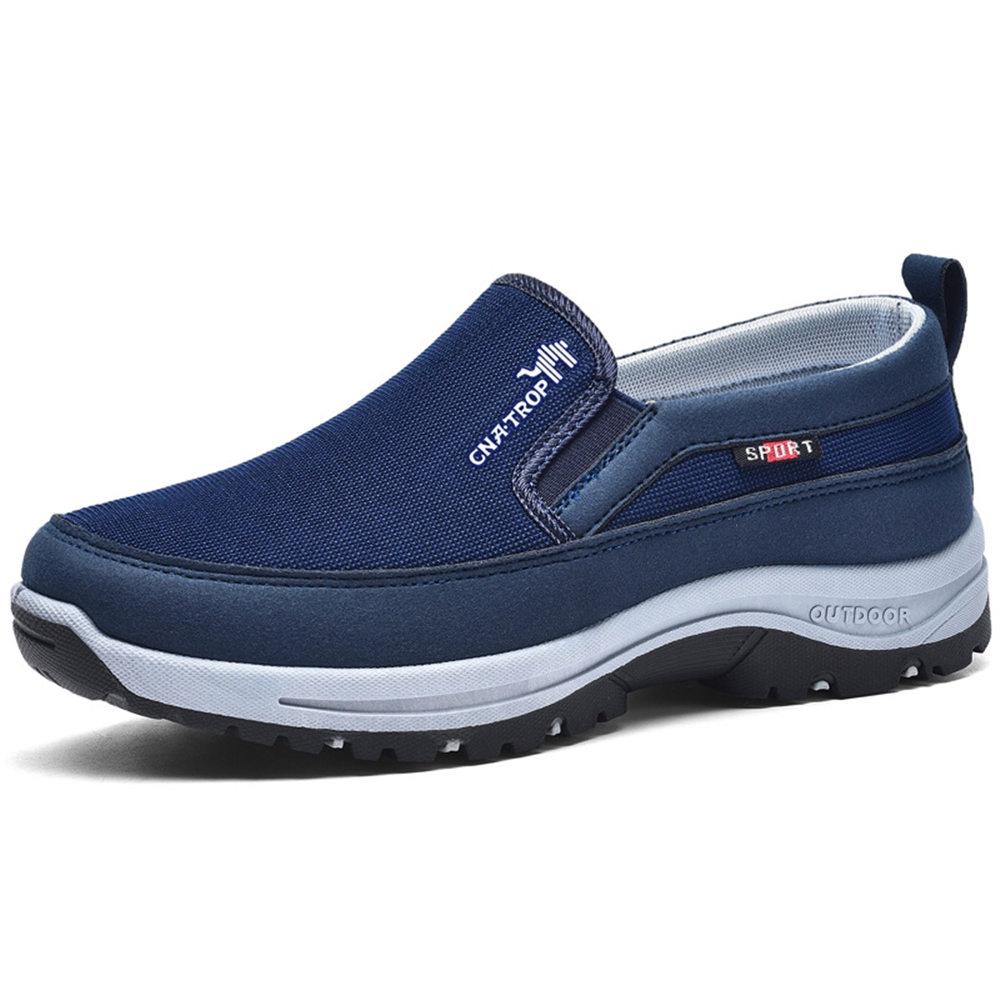 Men's Arch Support Slip-On Canvas Loafers Outdoor Casual Anti-slip Orthopedic Shoes Flat Walking Boat Shoes