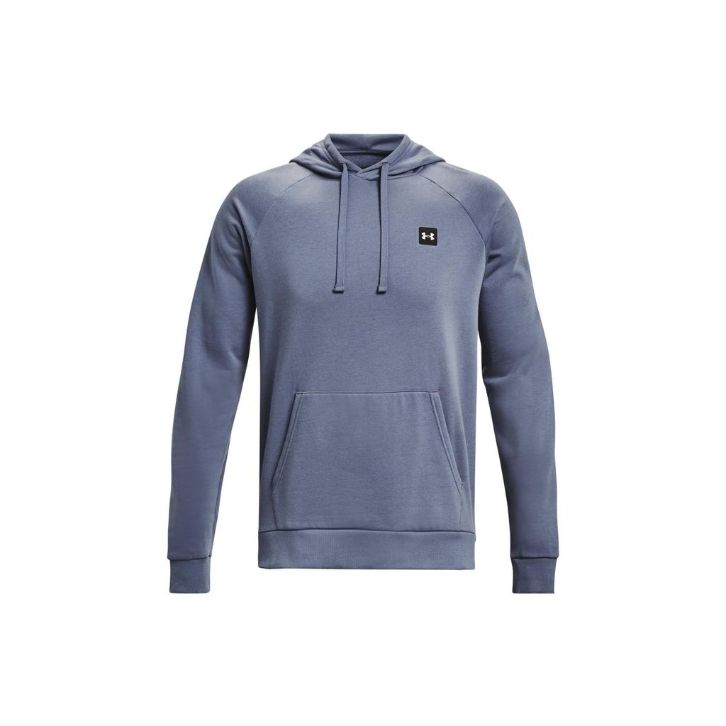 Under Armour Solid Logo Print Fleece Hoodie Men Hoodie Mist-Blue 1357092-767