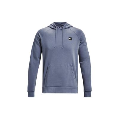 Solid Logo Print Fleece Hoodie Men Hoodie Mist-Blue 1357092-767