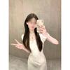 Gentle wind jacquard short-sleeved dress women's summer niche casual elegant lace-up temperament hip skirt long dress