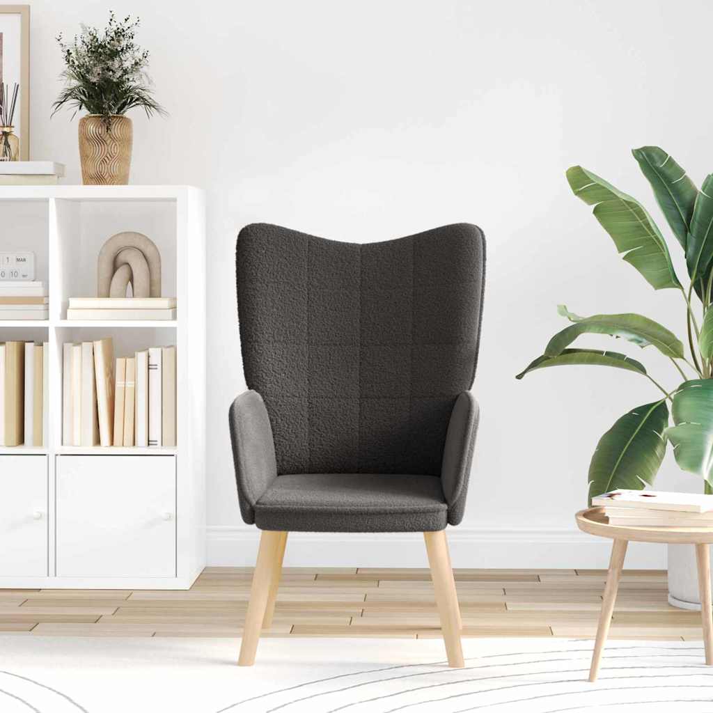 Armchair Dark Grey 62 X 67 X 95.5 Cm Sherpa Fabric
