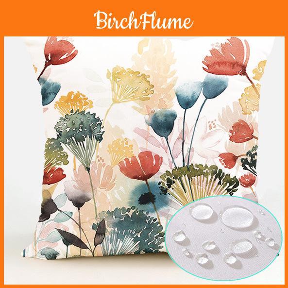 Polyester Waterproof Pillow Cover With Floral Pattern For Living Room Decor