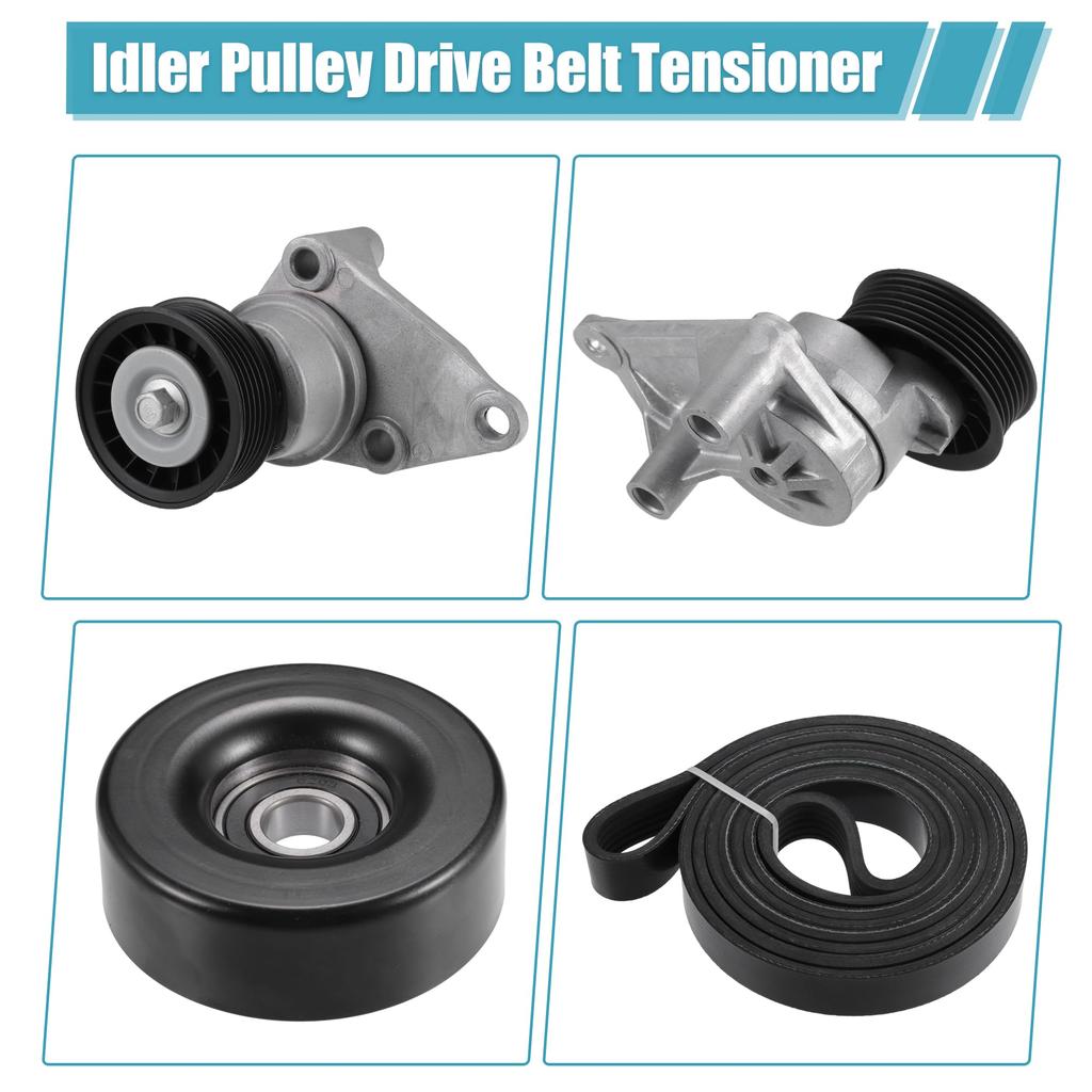 Uxcell Replacement Drive Belt Tensioner Idler Pulley Assembly for GMC Yukon Sierra 1500