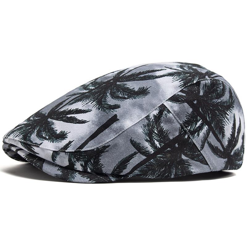Vacation Style Men Women Beret Summer Fashion Print Cotton Soft Top Beach Visor Hat Casual Painter Berets Unisex Adjustable