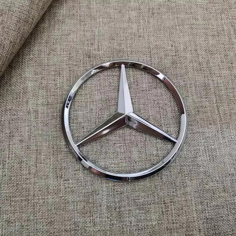 90mm ABS Chrom Schwarz Logo Mercedes Emblem Heck Stern Badge Für Mercedes Benz W203 W206 W212 X253 W167 W166 W247 C E GLA GLC GLE