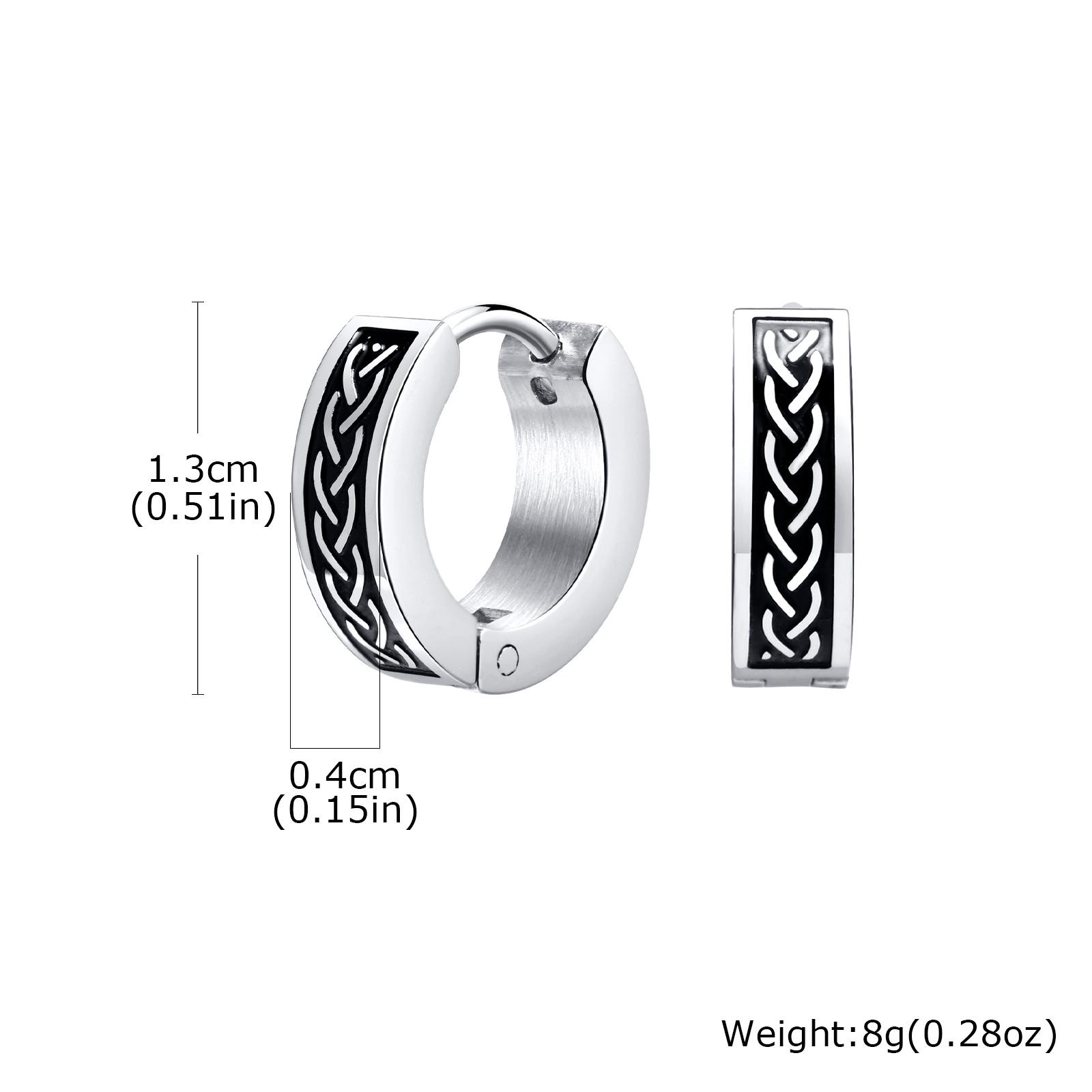 

Retrol Norse Viking Runes Hoop Earrings for Men, Classic Celtic Knot Stainless Steel Huggies Earrings, Punk Cool Jewelry Gifts