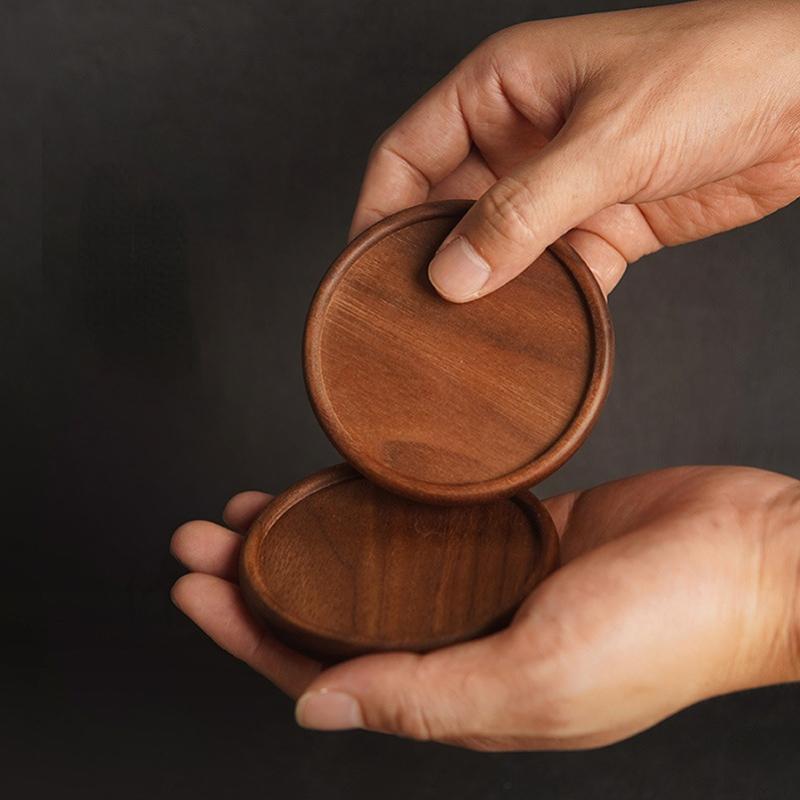 Tea Coffee Cup Pad Placemats Decor Walnut Beech Wood Coasters Durable Heat Resistant Drink Mat